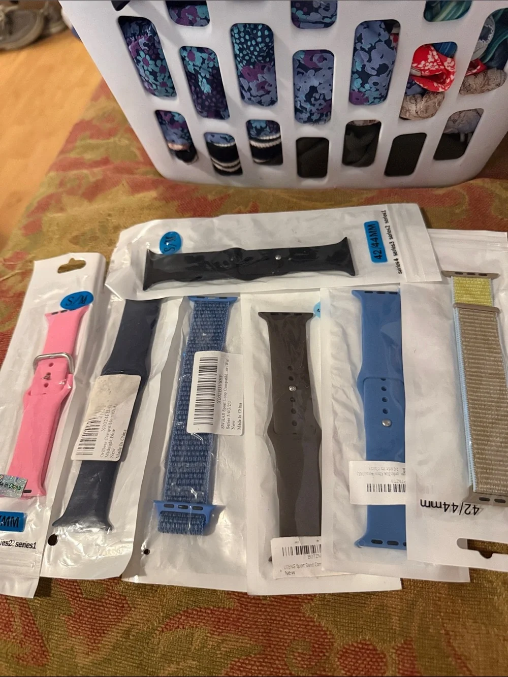 New 42/44 mm Replacement Silicone and Nylon Watch Bands for IPhones set of 7